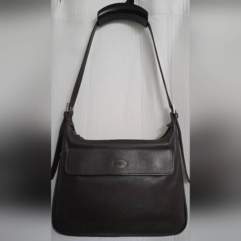 EUC Longchamp Brown Leather Shoulder Bag